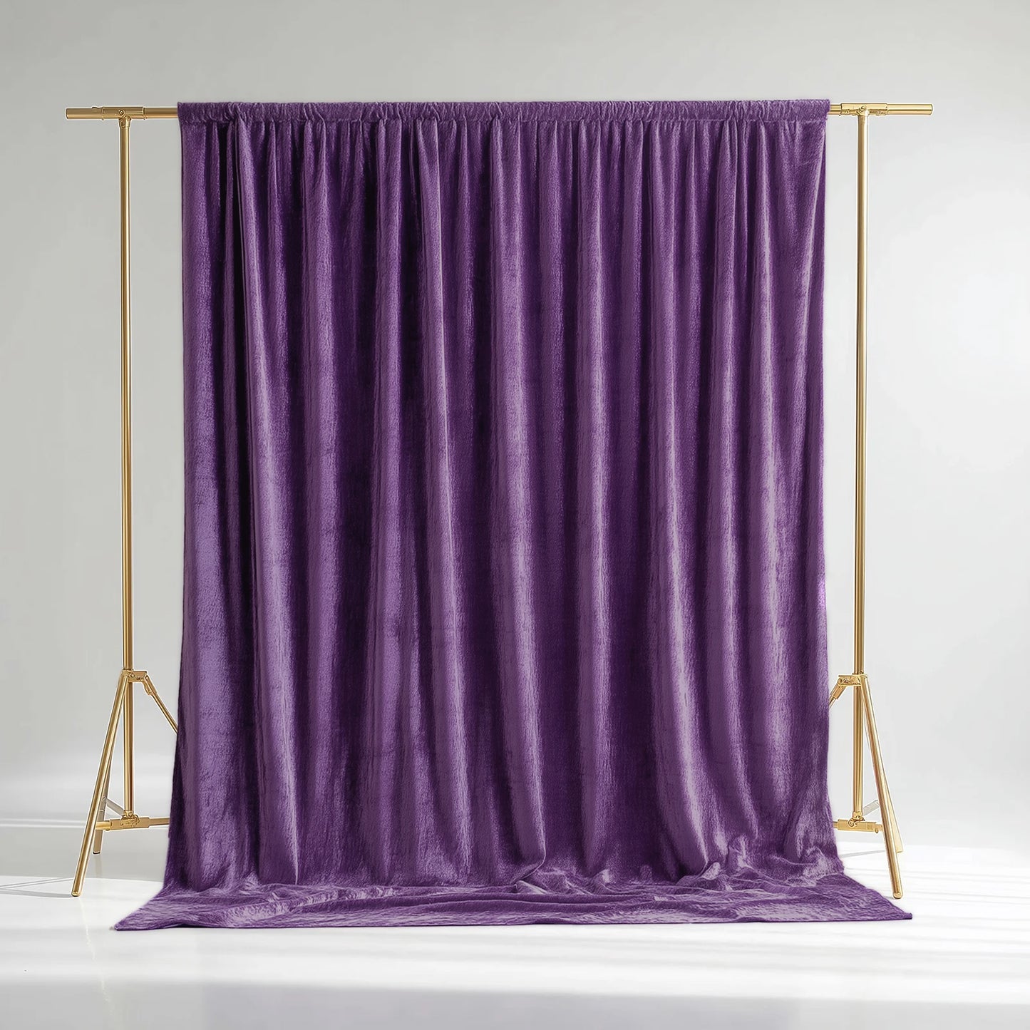 Purple Crushed Velvet Backdrop Curtain – 5ft x 10ft Event Drape with Rod Pocket, Privacy Panel for Photo Booths & Events