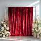 Red Crushed Velvet Backdrop Curtain – 5ft x 10ft Event Drape with Rod Pocket, Privacy Panel for Photo Booths & Events