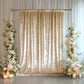 Beige Crushed Velvet Backdrop Curtain – 5ft x 12ft Event Drape with Rod Pocket, Privacy Panel for Photo Booths & Events