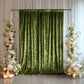 Dusty Sage Green Crushed Velvet Backdrop Curtain – 5ft x 12ft Event Drape with Rod Pocket, Privacy P