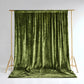 Dusty Sage Green Crushed Velvet Backdrop Curtain – 5ft x 12ft Event Drape with Rod Pocket, Privacy P