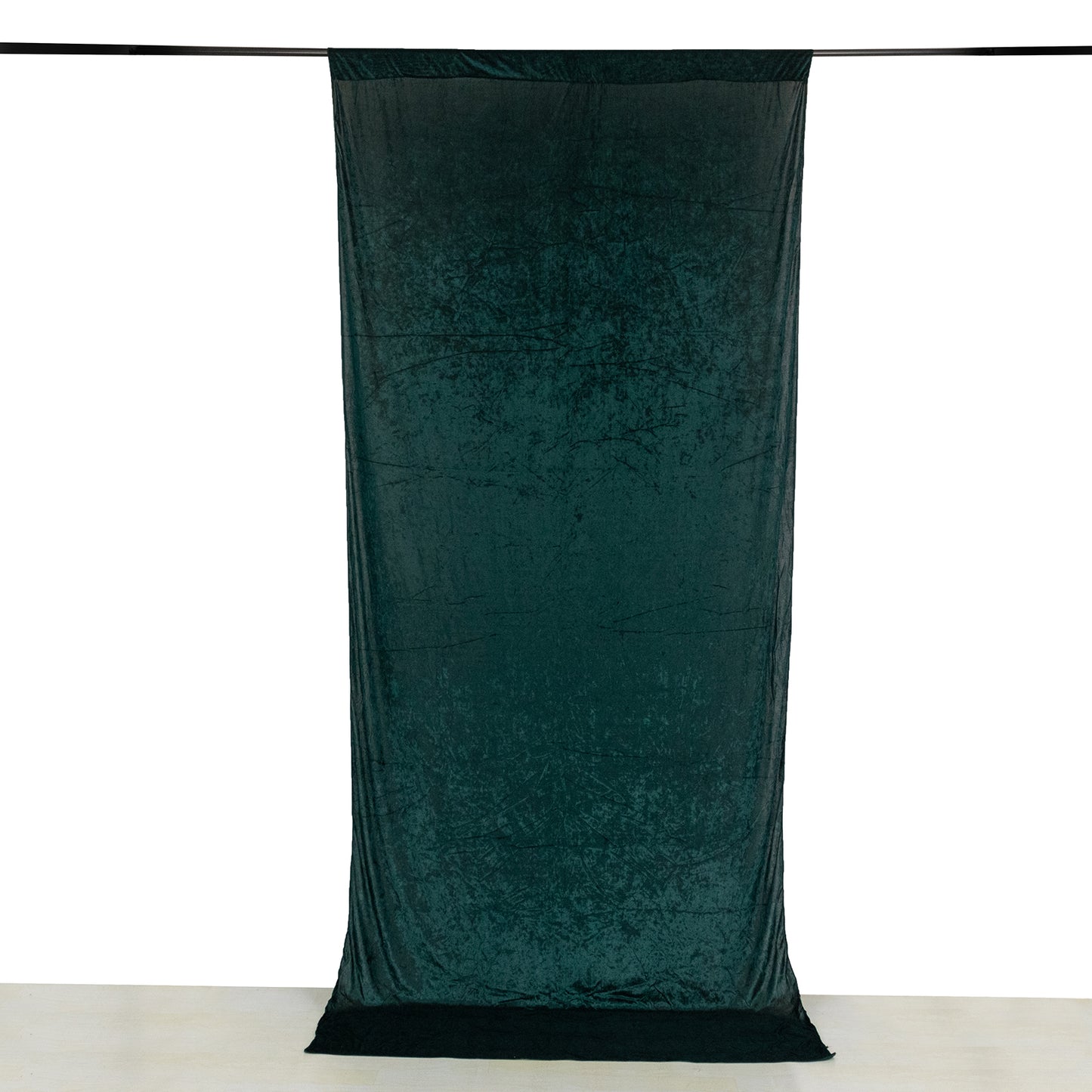 Hunter Emerald Green Crushed Velvet Backdrop Curtain – 5ft x 12ft Event Drape with Rod Pocket, Privacy Panel for Photo Booths & Events