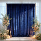 Navy Blue Crushed Velvet Backdrop Curtain – 5ft x 12ft Event Drape with Rod Pocket, Privacy Panel for Photo Booths & Events
