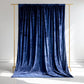 Navy Blue Crushed Velvet Backdrop Curtain – 5ft x 12ft Event Drape with Rod Pocket, Privacy Panel for Photo Booths & Events