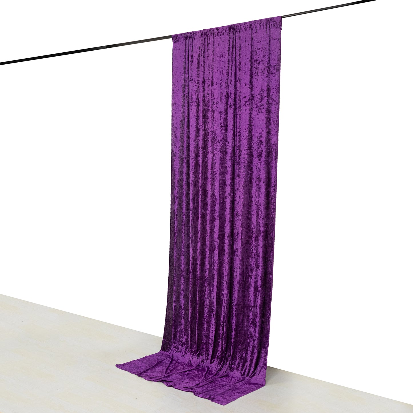Purple Crushed Velvet Backdrop Curtain – 5ft x 12ft Event Drape with Rod Pocket, Privacy Panel for Photo Booths & Events