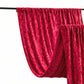 Red crushed velvet backdrop curtain for events and photo booths.