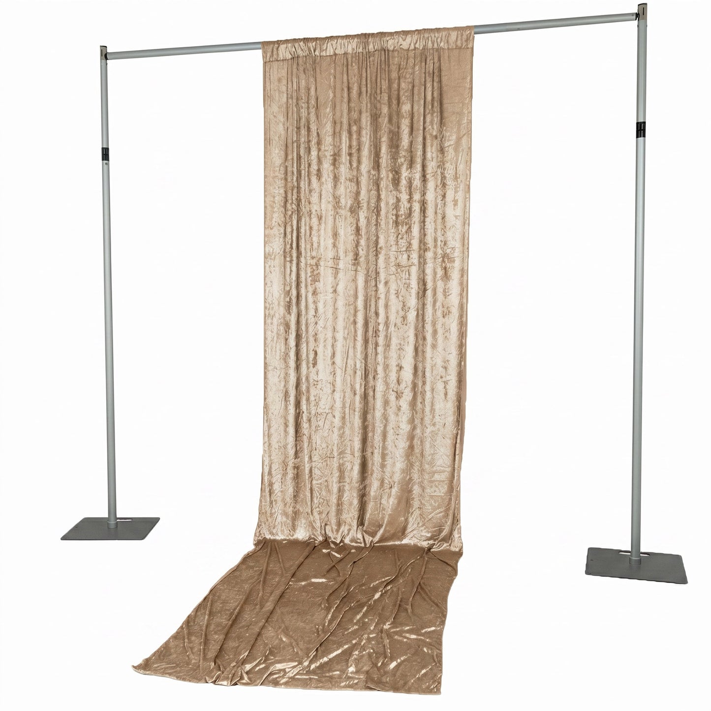 Beige Crushed Velvet Backdrop Curtain – 5ft x 14ft Event Drape with Rod Pocket, Privacy Panel for Ph
