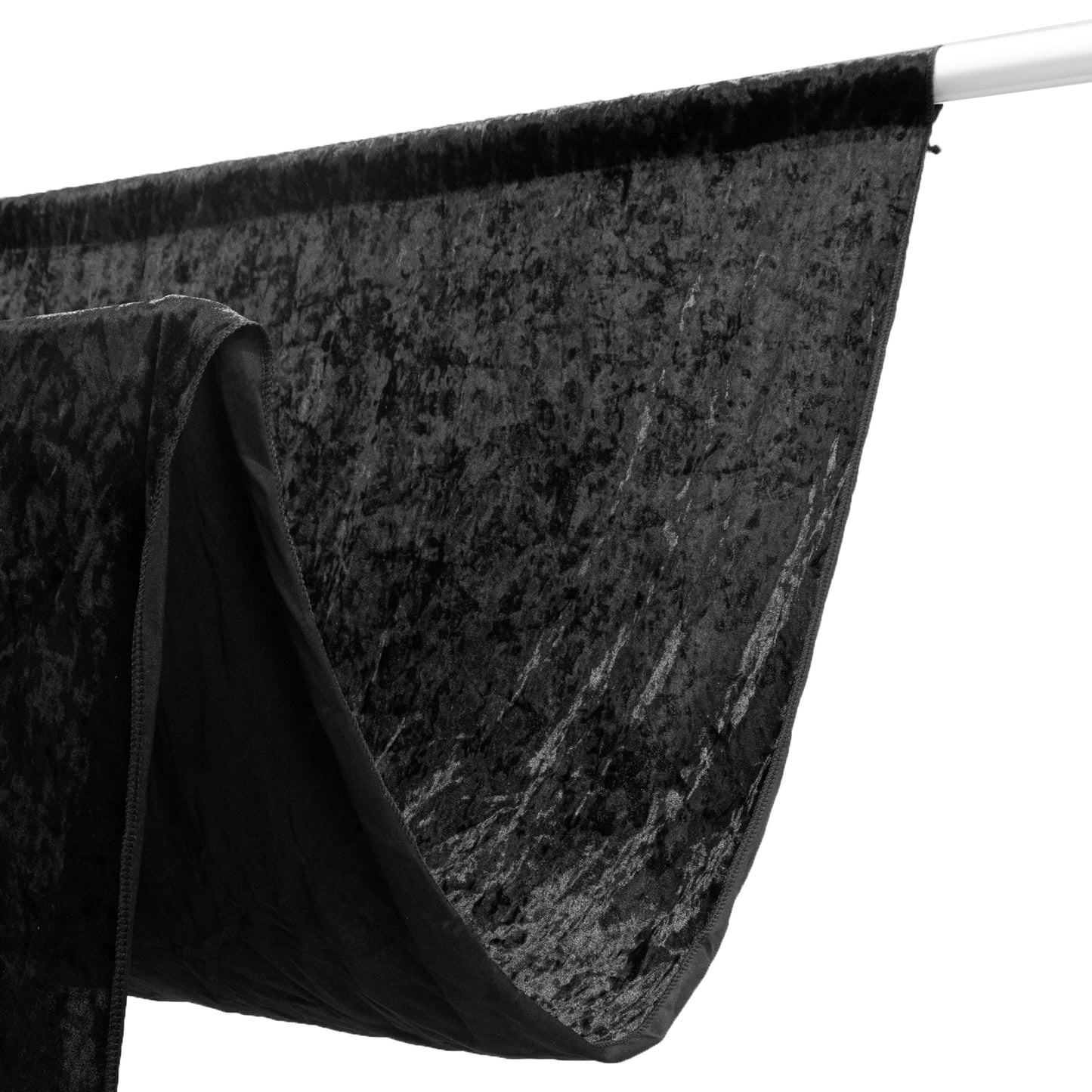 Black Crushed Velvet Backdrop Curtain – 5ft x 14ft Event Drape with Rod Pocket, Privacy Panel for Photo Booths & Events