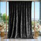 Black crushed velvet backdrop curtain for events and photo booths.