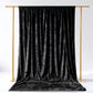 Black Crushed Velvet Backdrop Curtain – 5ft x 14ft Event Drape with Rod Pocket, Privacy Panel for Photo Booths & Events