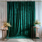 Hunter Emerald Green Crushed Velvet Backdrop Curtain – 5ft x 14ft Event Drape with Rod Pocket, Privacy Panel for Photo Booths & Events