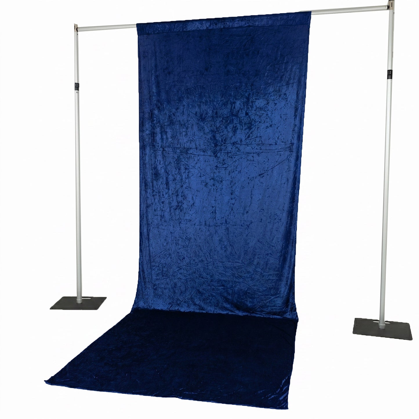 Navy Blue Crushed Velvet Backdrop Curtain – 5ft x 14ft Event Drape with Rod Pocket, Privacy Panel fo