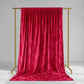 Red crushed velvet backdrop curtain for events and photo booths.