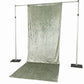 Sage Green Crushed Velvet Backdrop Curtain – 5ft x 14ft Event Drape with Rod Pocket, Privacy Panel f