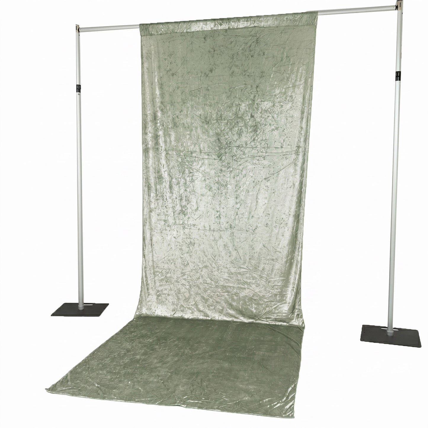 Sage Green Crushed Velvet Backdrop Curtain – 5ft x 14ft Event Drape with Rod Pocket, Privacy Panel f