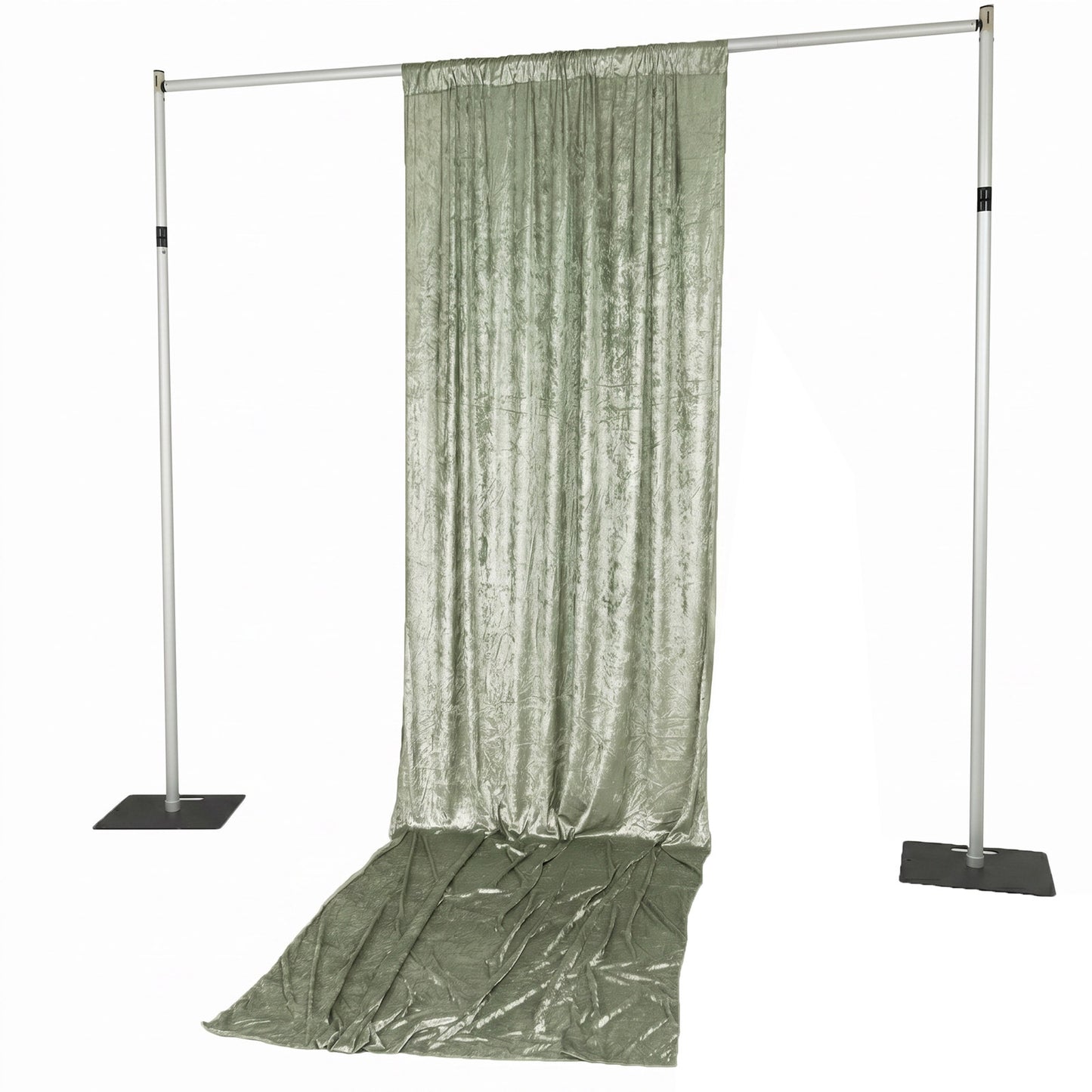 Sage Green Crushed Velvet Backdrop Curtain – 5ft x 14ft Event Drape with Rod Pocket, Privacy Panel f