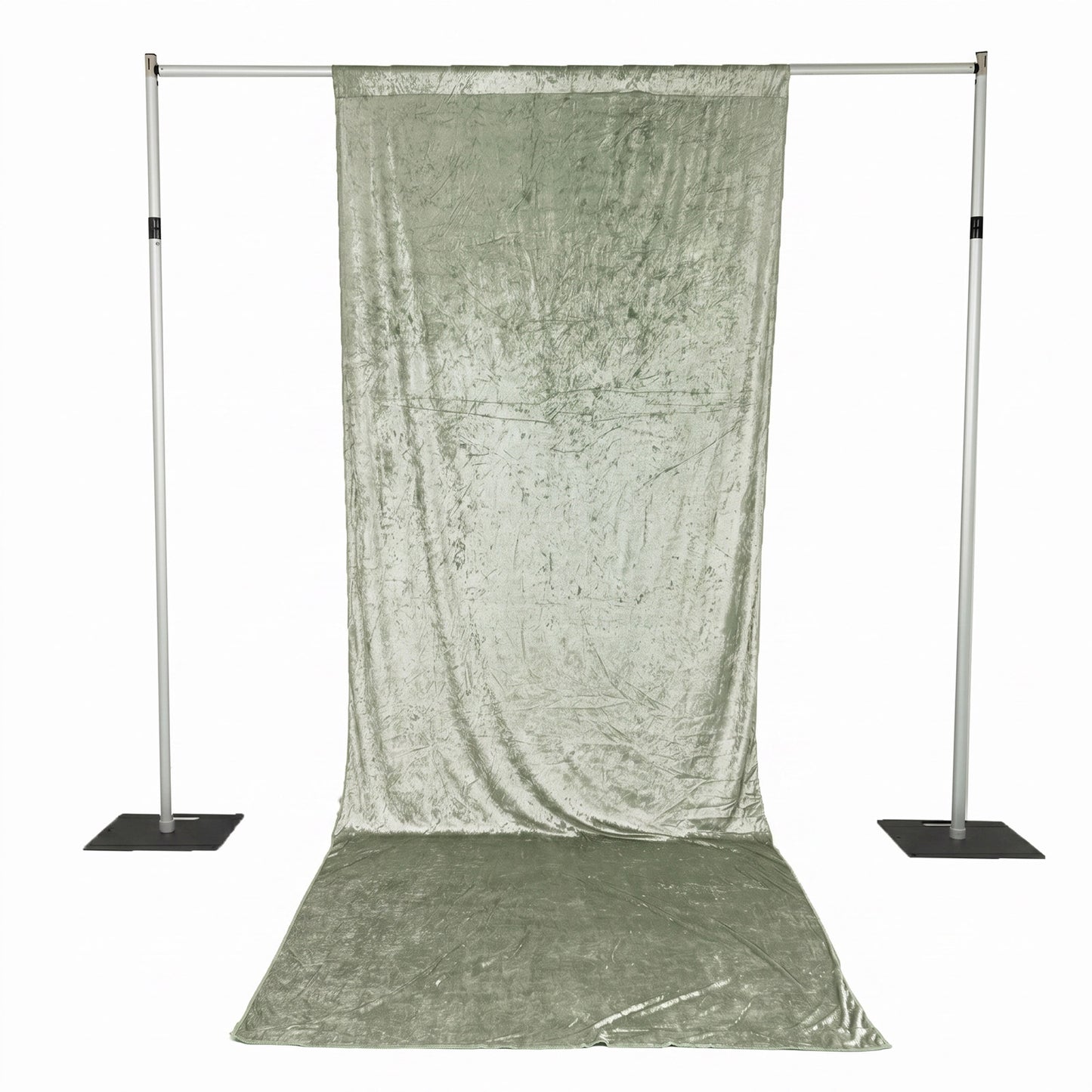Sage Green Crushed Velvet Backdrop Curtain – 5ft x 14ft Event Drape with Rod Pocket, Privacy Panel f