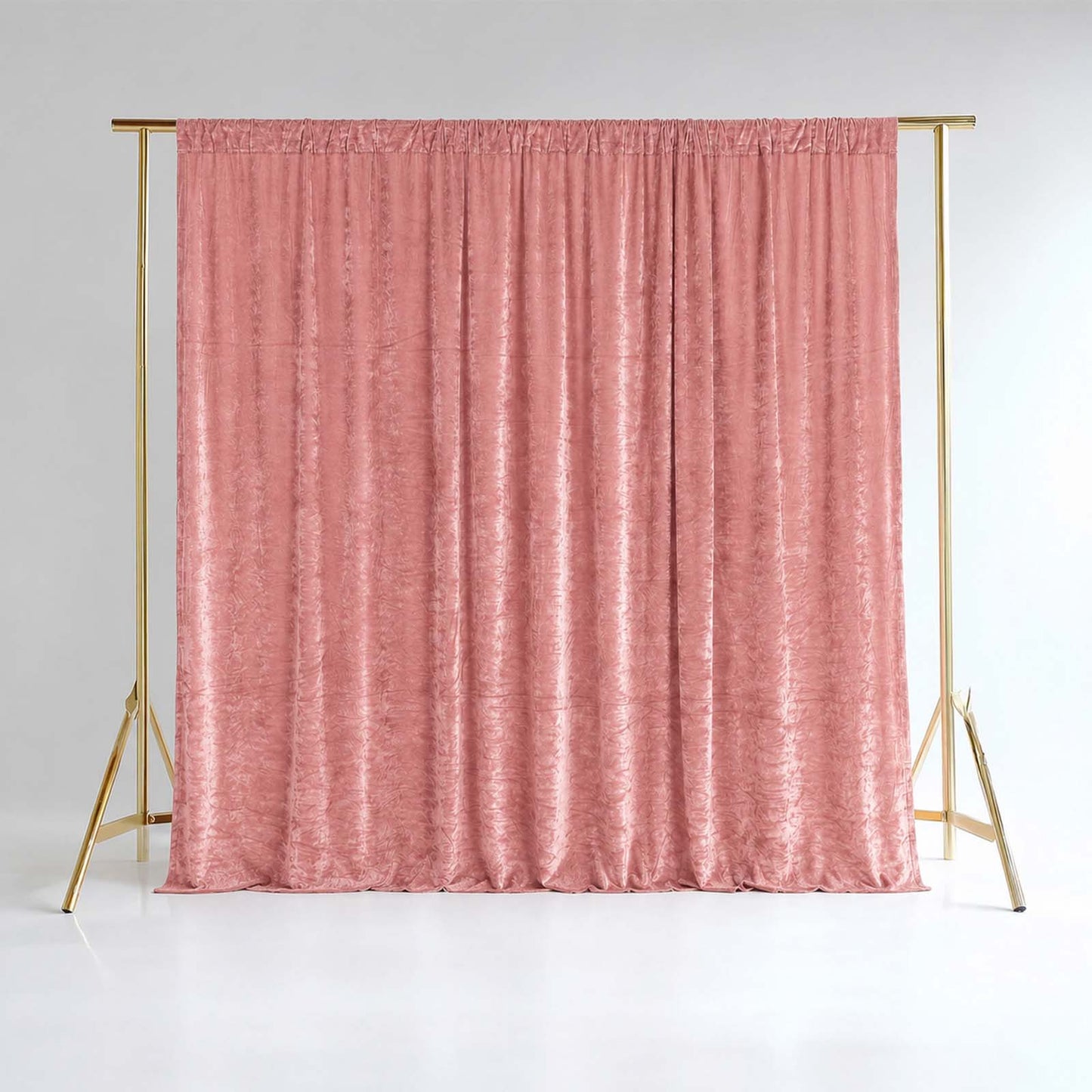 Dusty Rose Crushed Velvet Backdrop Curtain – 8ft x 8ft Event Drape with Rod Pocket, Privacy Panel fo
