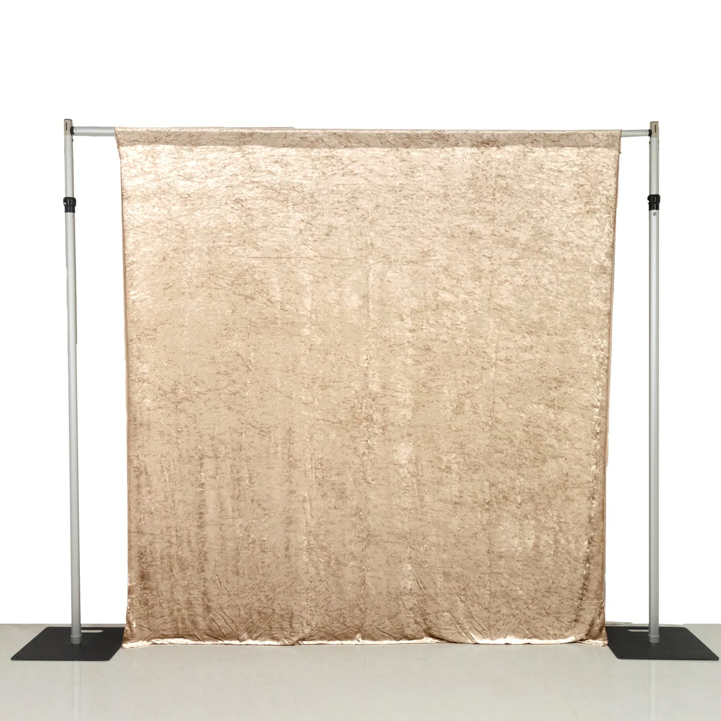 Beige Crushed Velvet Backdrop Curtain – 8ft x 8ft Event Drape with Rod Pocket, Privacy Panel for Photo Booths & Events