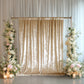 Beige Crushed Velvet Backdrop Curtain – 8ft x 8ft Event Drape with Rod Pocket, Privacy Panel for Photo Booths & Events