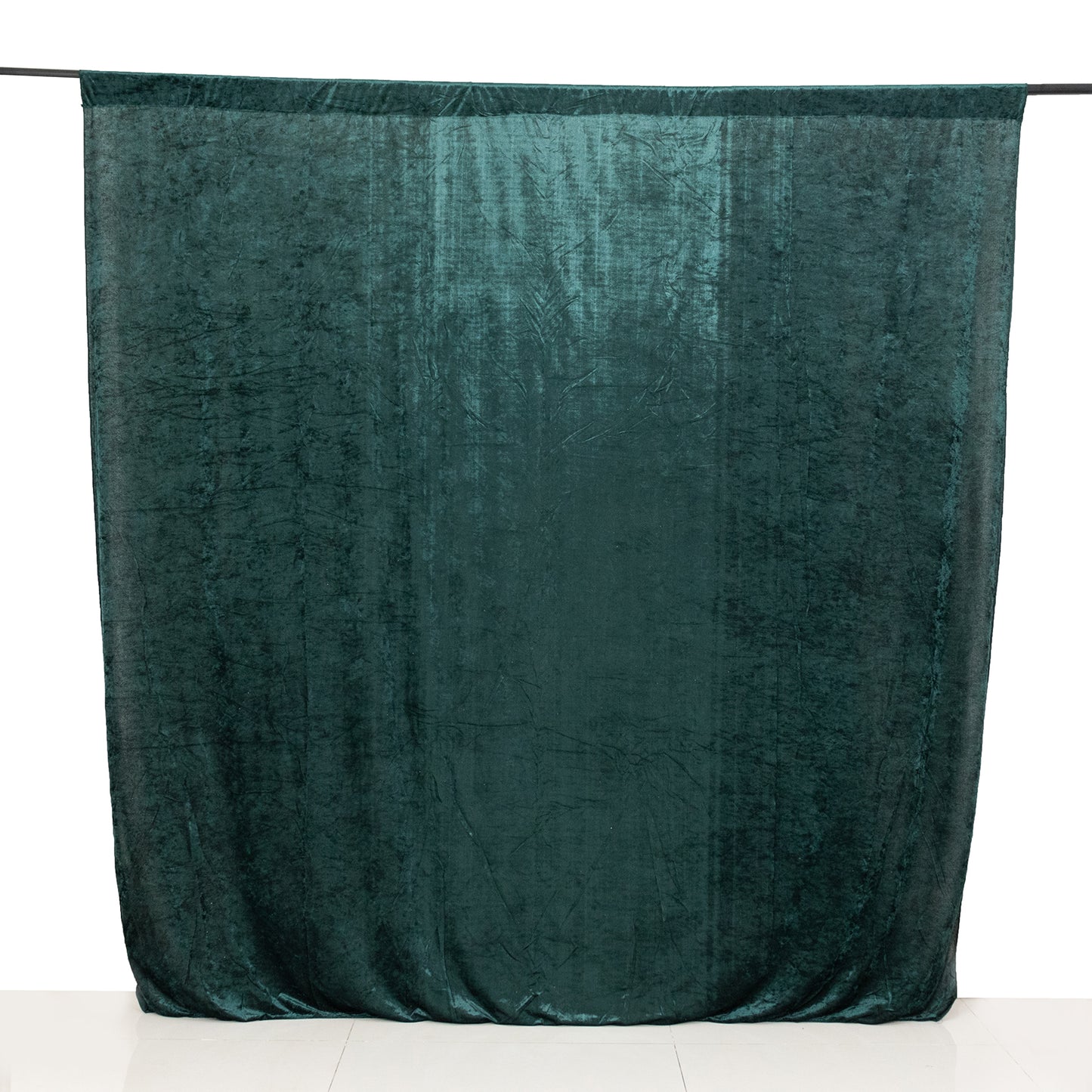 Hunter Emerald Green Crushed Velvet Backdrop Curtain – 8ft x 8ft Event Drape with Rod Pocket, Privacy Panel for Photo Booths & Events