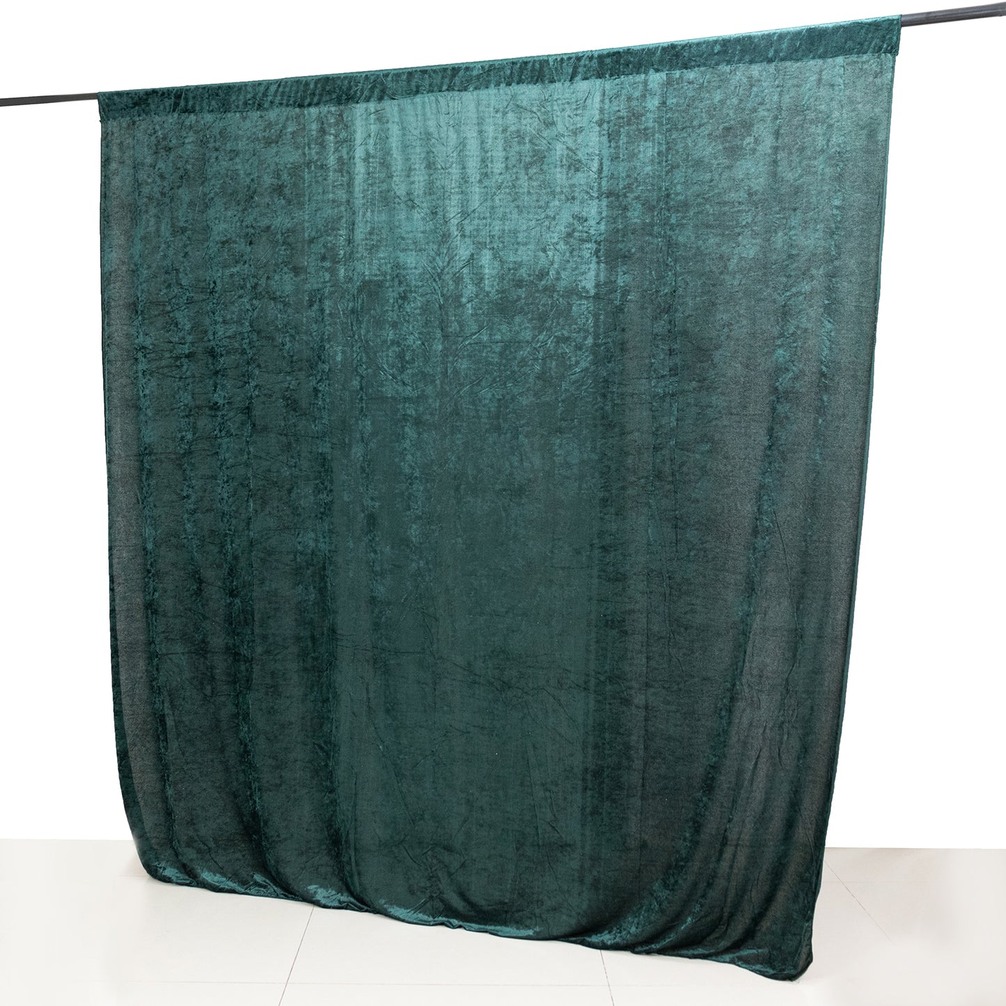Hunter Emerald Green Crushed Velvet Backdrop Curtain – 8ft x 8ft Event Drape with Rod Pocket, Privacy Panel for Photo Booths & Events