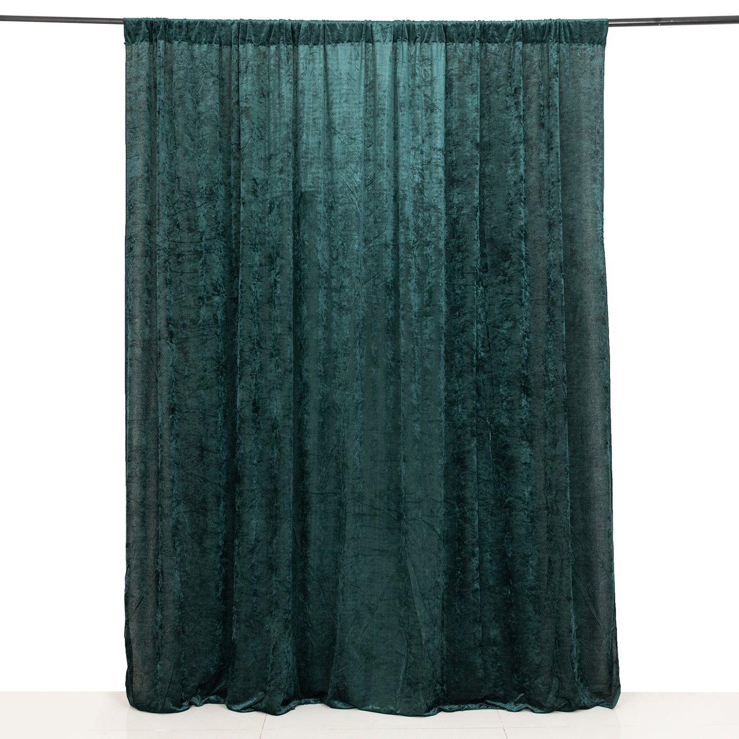 Hunter Emerald Green Crushed Velvet Backdrop Curtain – 8ft x 8ft Event Drape with Rod Pocket, Privacy Panel for Photo Booths & Events