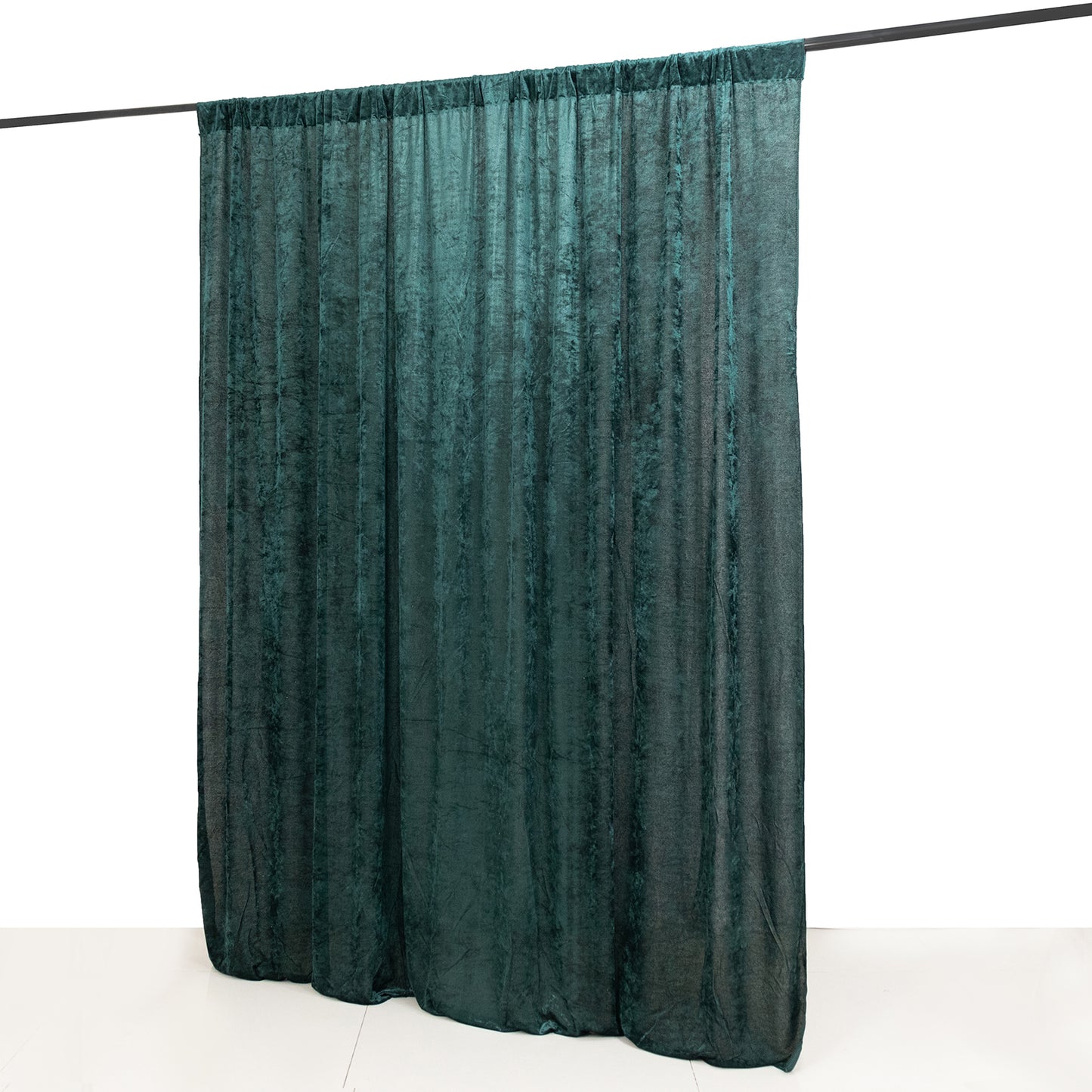 Hunter Emerald Green Crushed Velvet Backdrop Curtain – 8ft x 8ft Event Drape with Rod Pocket, Privacy Panel for Photo Booths & Events