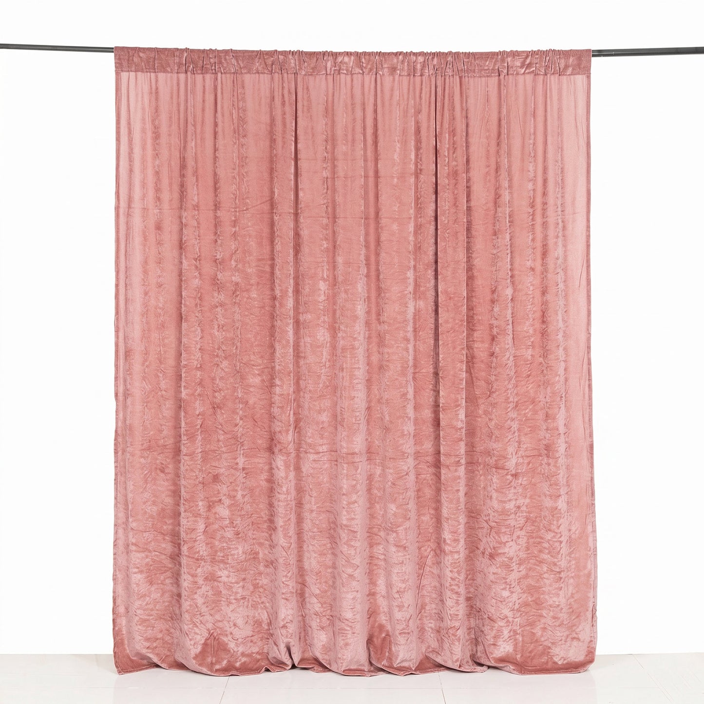 Dusty Rose Crushed Velvet Backdrop Curtain – 8ft x 8ft Event Drape with Rod Pocket, Privacy Panel fo