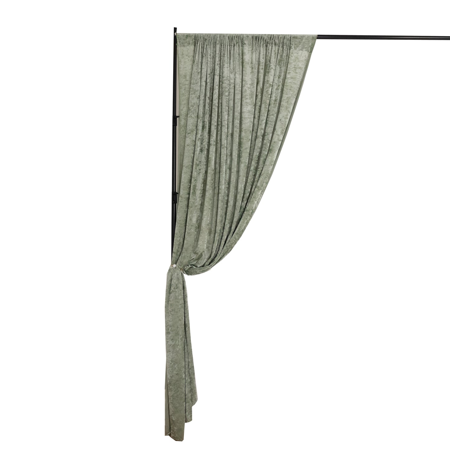 Sage Green Crushed Velvet Backdrop Curtain – 8ft x 8ft Event Drape with Rod Pocket, Privacy Panel for Photo Booths & Events