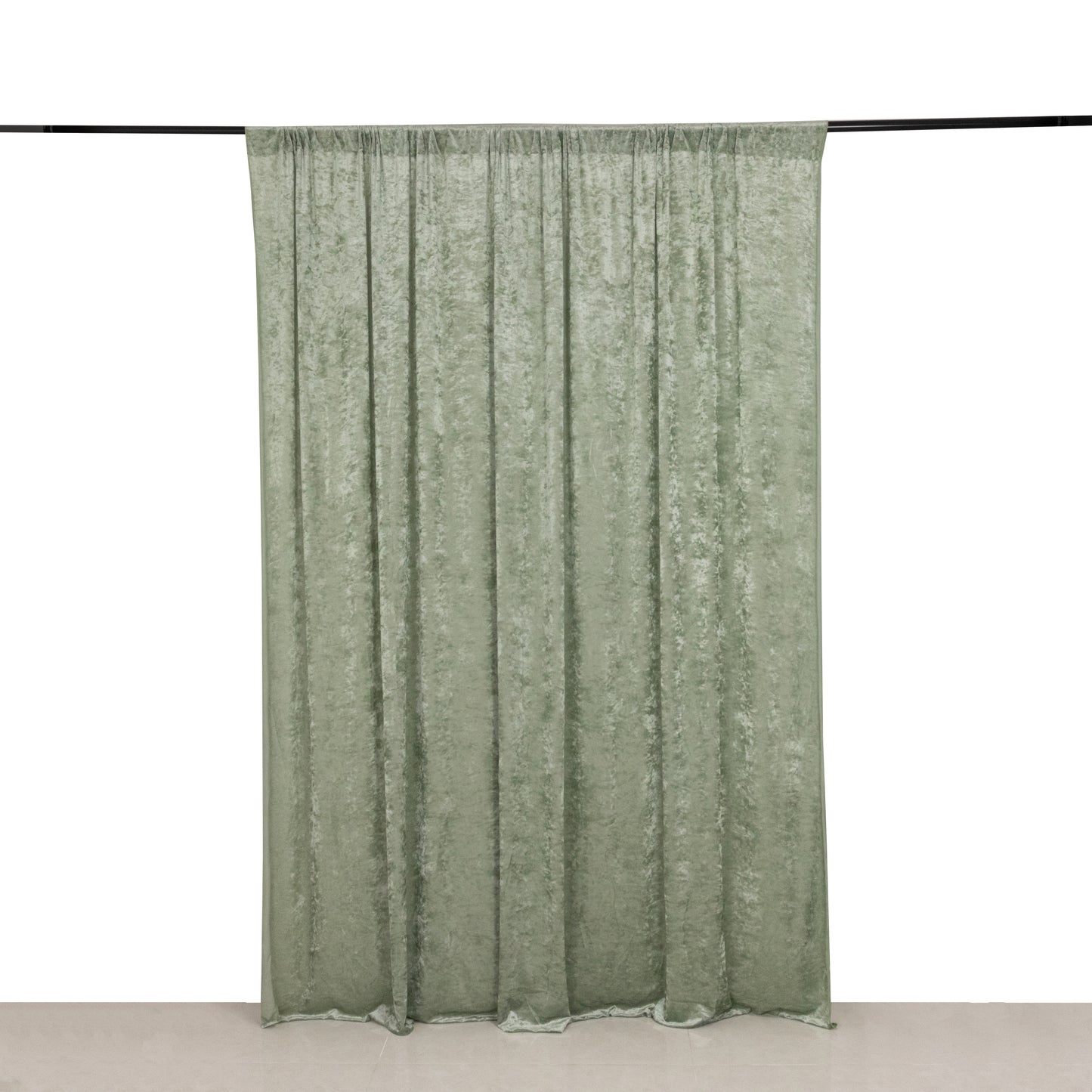 Sage Green Crushed Velvet Backdrop Curtain – 8ft x 8ft Event Drape with Rod Pocket, Privacy Panel for Photo Booths & Events