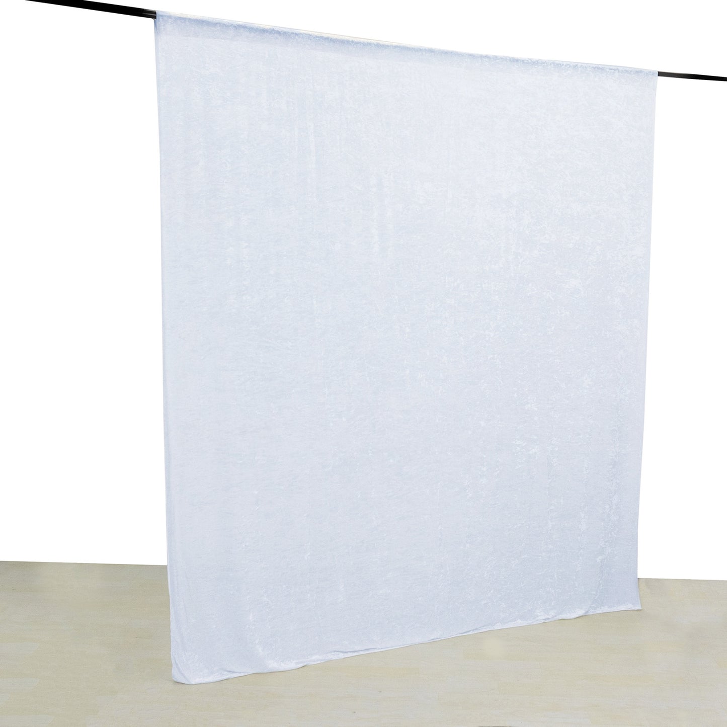 White Crushed Velvet Backdrop Curtain – 8ft x 8ft Event Drape with Rod Pocket, Privacy Panel for Photo Booths & Events