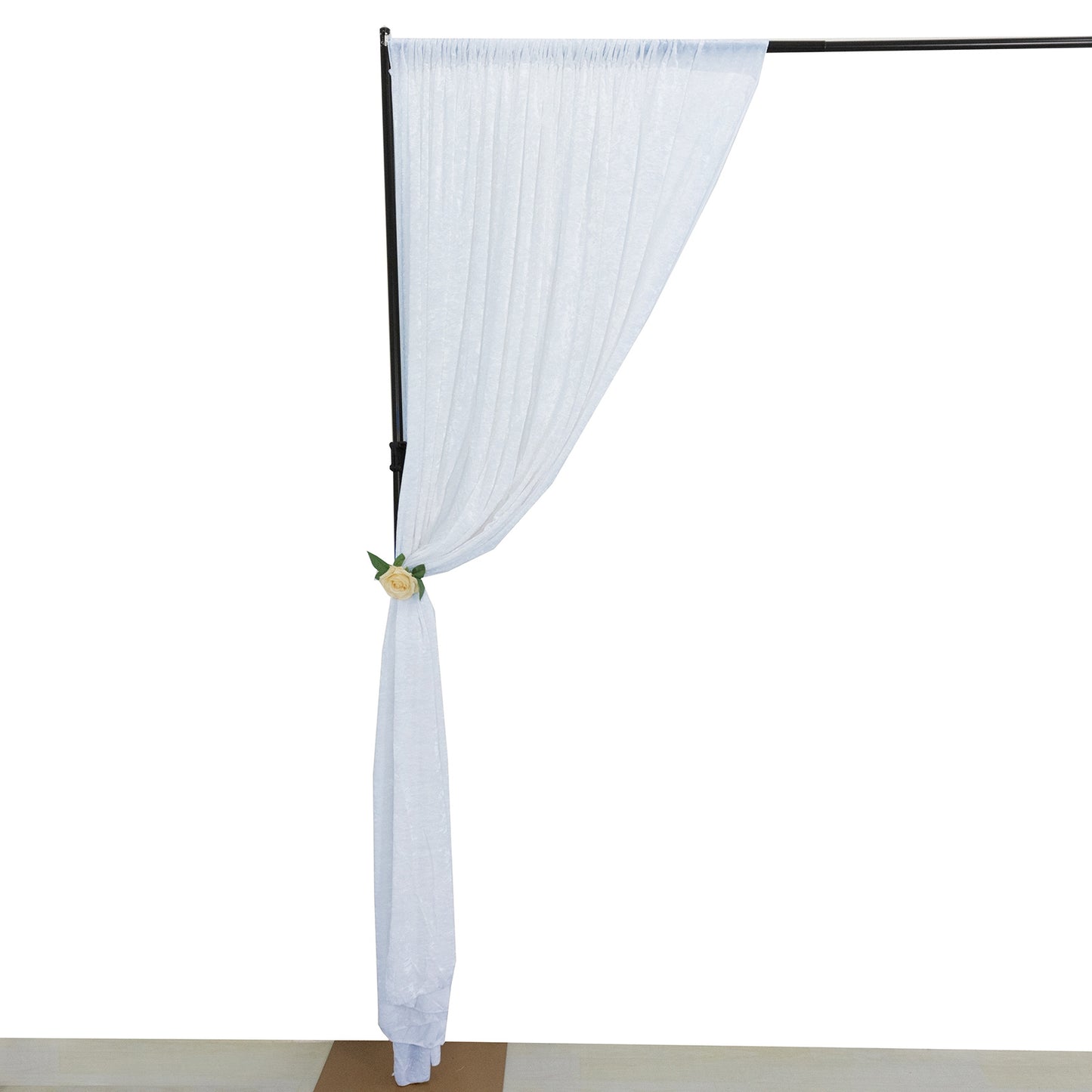 White Crushed Velvet Backdrop Curtain – 8ft x 8ft Event Drape with Rod Pocket, Privacy Panel for Photo Booths & Events
