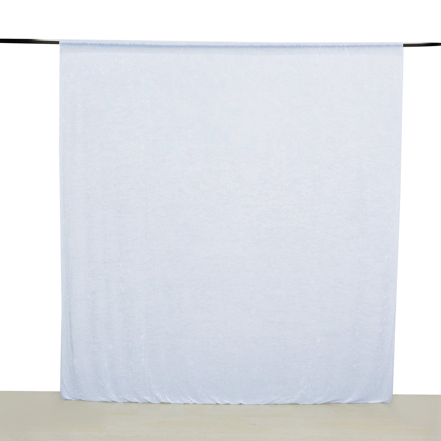 White Crushed Velvet Backdrop Curtain – 8ft x 8ft Event Drape with Rod Pocket, Privacy Panel for Photo Booths & Events