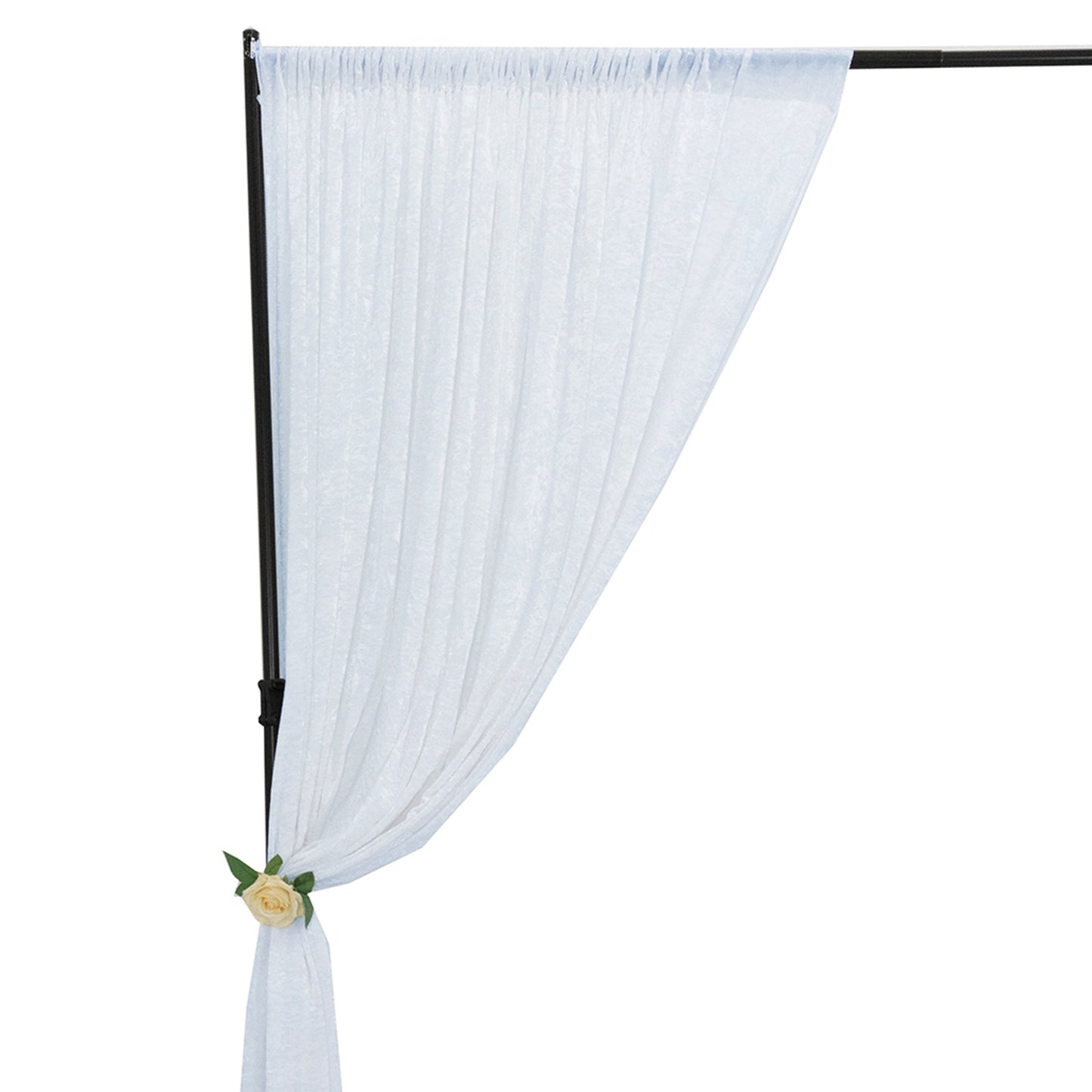 White Crushed Velvet Backdrop Curtain – 8ft x 8ft Event Drape with Rod Pocket, Privacy Panel for Photo Booths & Events