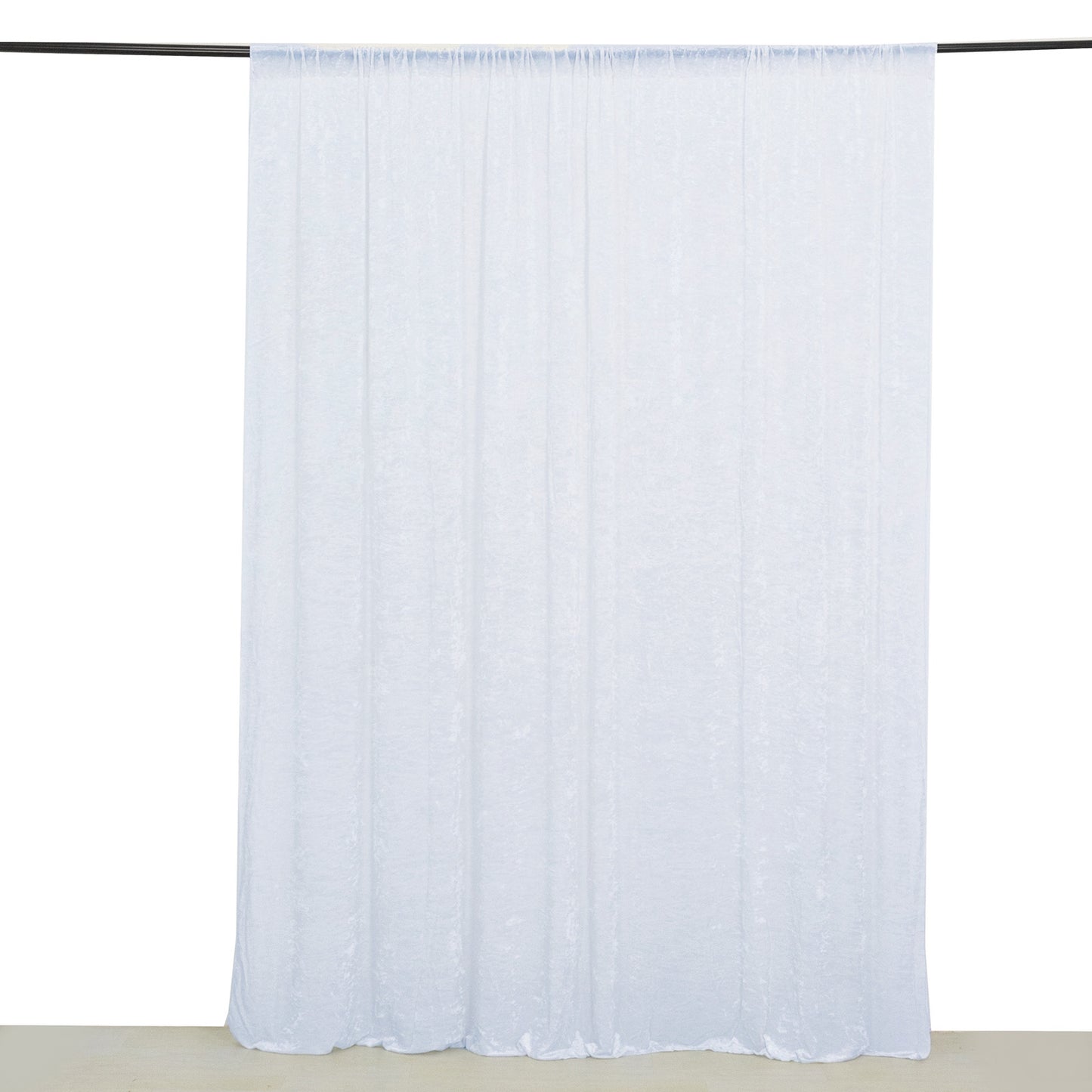 White Crushed Velvet Backdrop Curtain – 8ft x 8ft Event Drape with Rod Pocket, Privacy Panel for Photo Booths & Events