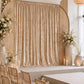 10ft x 10ft Premium Crushed Velvet Backdrop Curtain Beige – Photo Booth Backdrop & Event Drape Panel