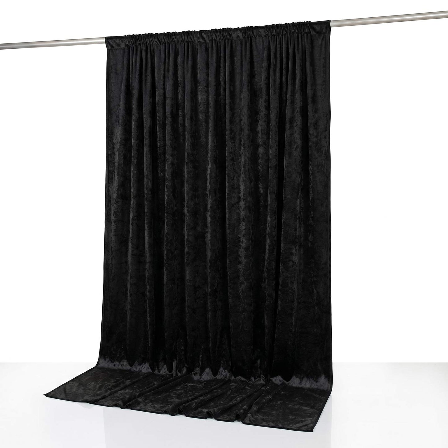 10ft x 10ft Premium Crushed Velvet Backdrop Curtain Black – Photo Booth Backdrop & Event Drape Panel