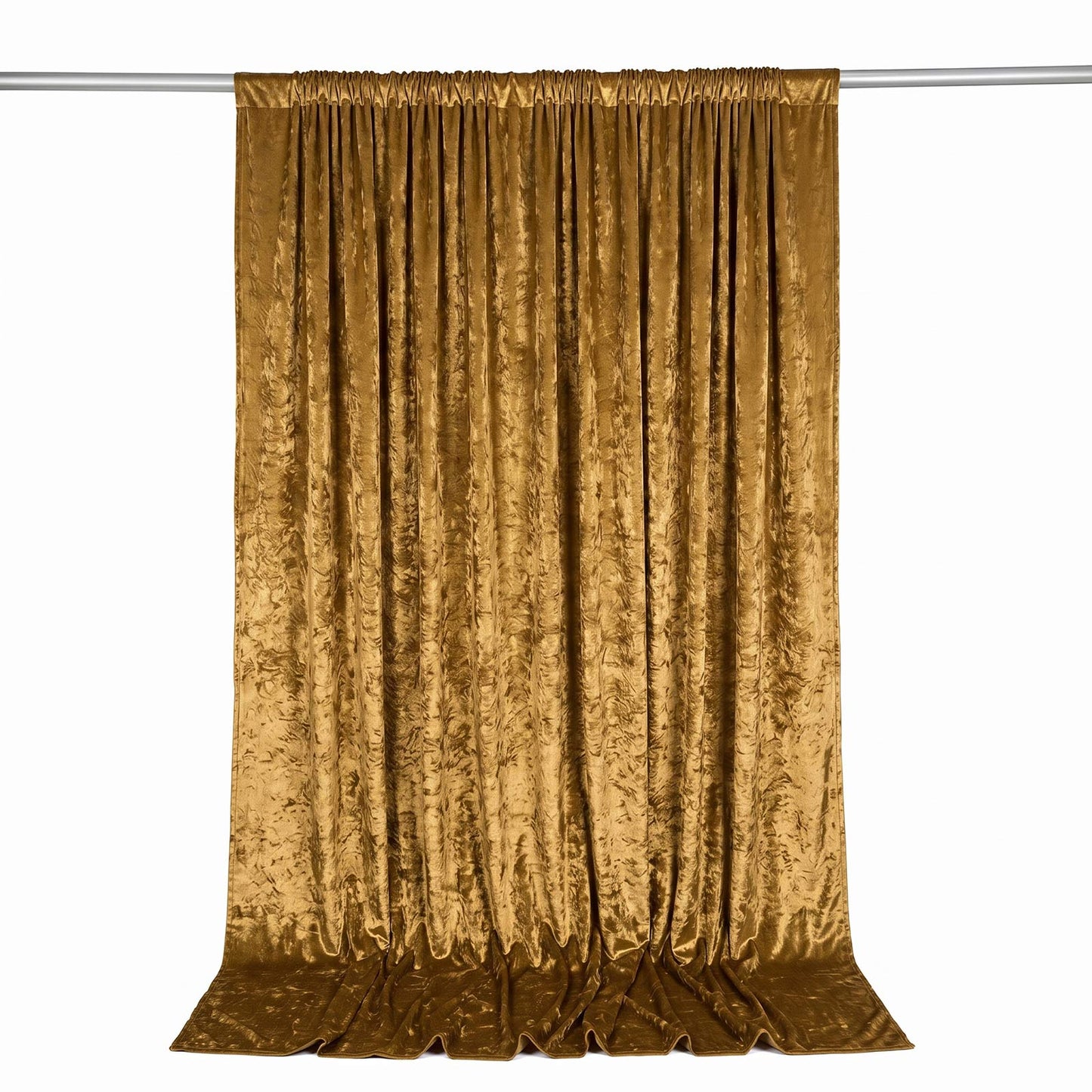 10ft x 10ft Premium Crushed Velvet Backdrop Curtain Gold – Photo Booth Backdrop & Event Drape Panel 