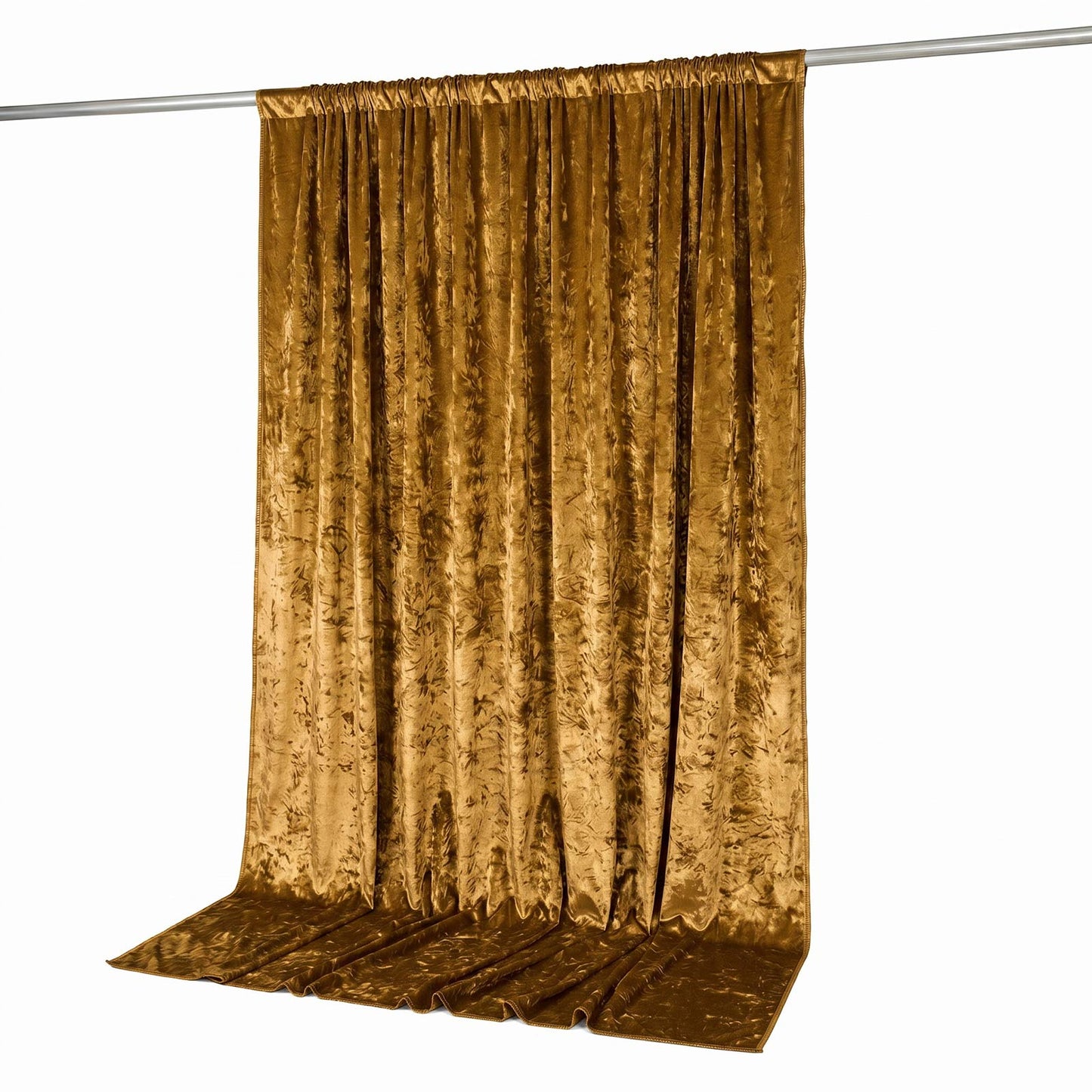 10ft x 10ft Premium Crushed Velvet Backdrop Curtain Gold – Photo Booth Backdrop & Event Drape Panel 