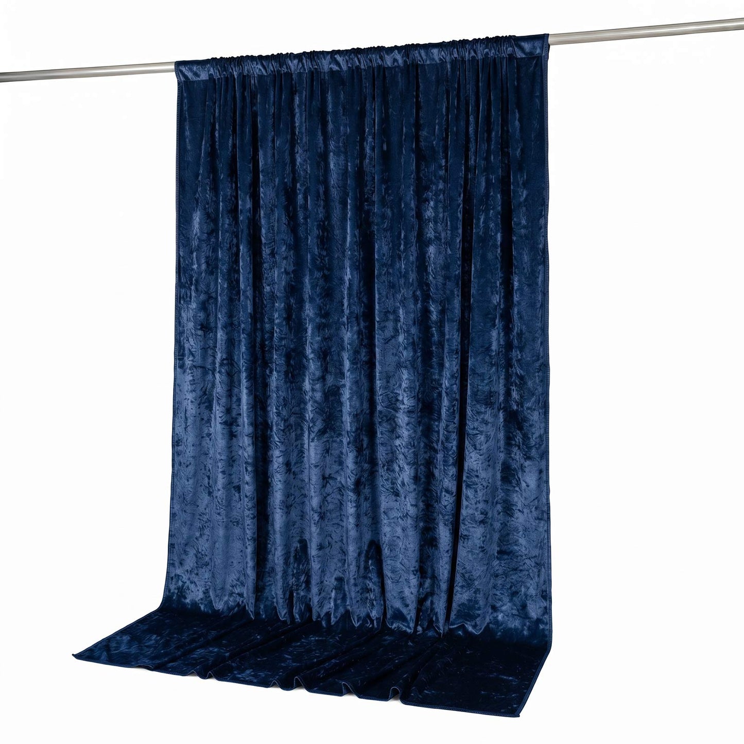 10ft x 10ft Premium Crushed Velvet Backdrop Curtain Navy Blue – Photo Booth Backdrop & Event Drape P