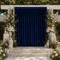 10ft x 10ft Premium Crushed Velvet Backdrop Curtain Navy Blue – Photo Booth Backdrop & Event Drape P
