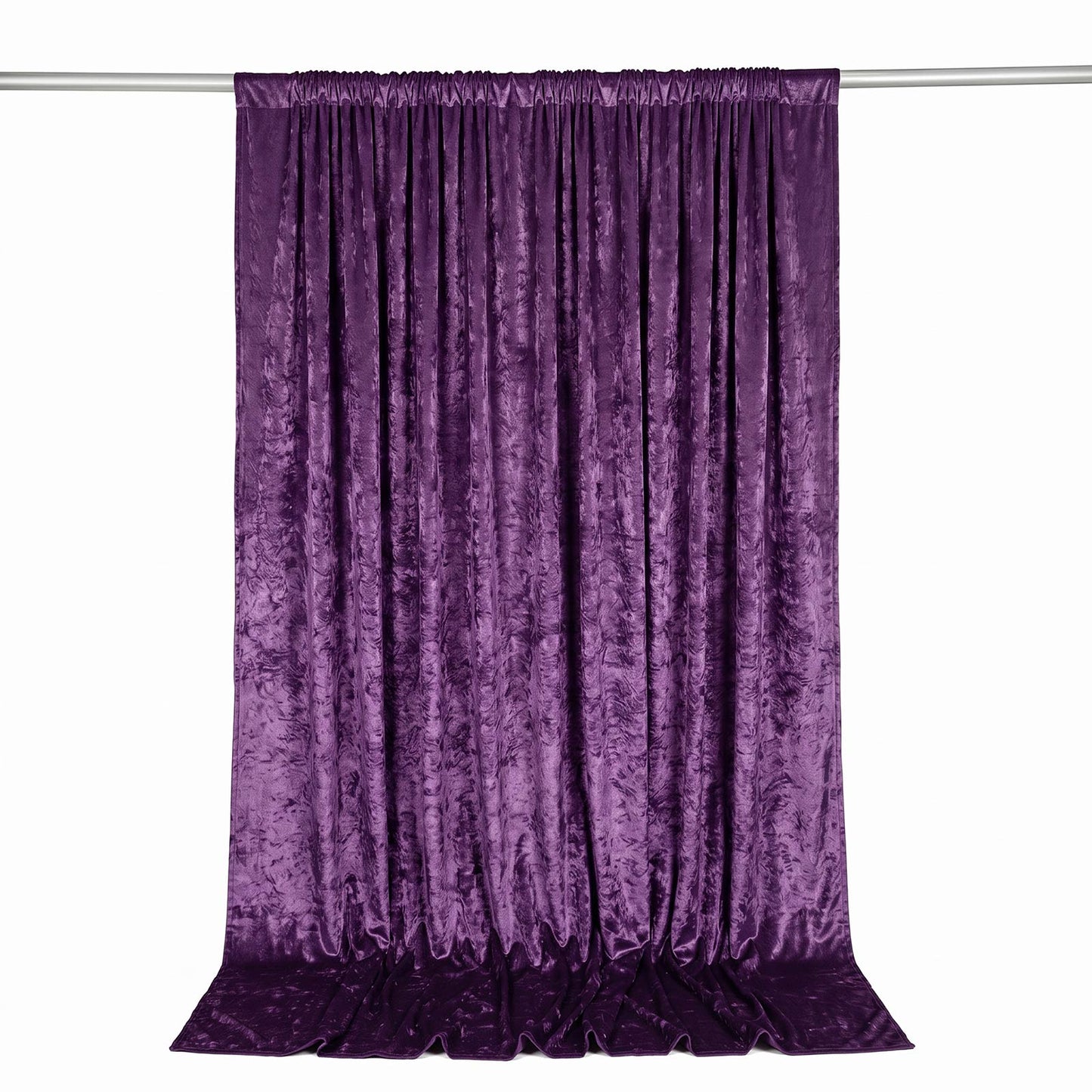 10ft x 10ft Premium Crushed Velvet Backdrop Curtain Purple – Photo Booth Backdrop & Event Drape Pane