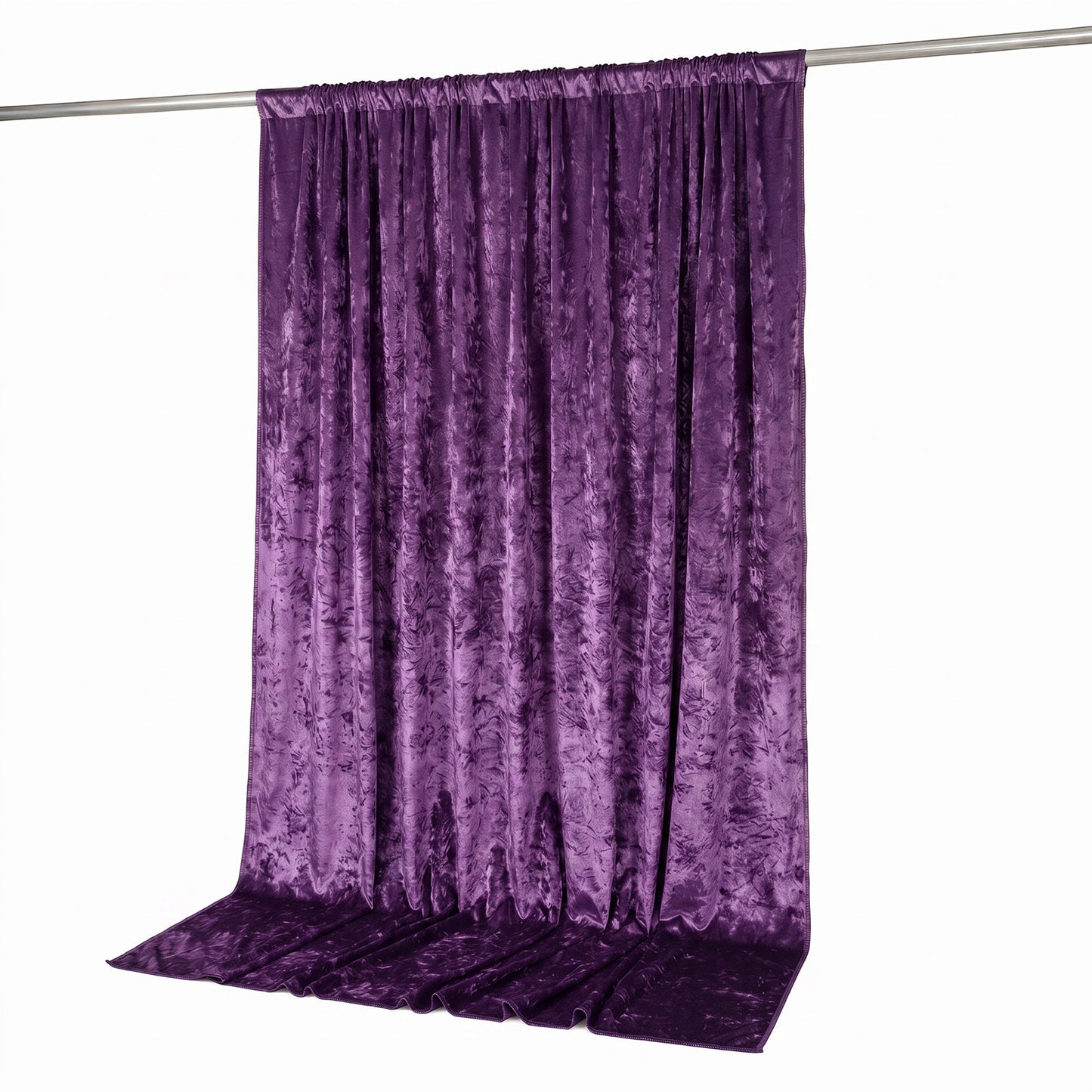 10ft x 10ft Premium Crushed Velvet Backdrop Curtain Purple – Photo Booth Backdrop & Event Drape Pane