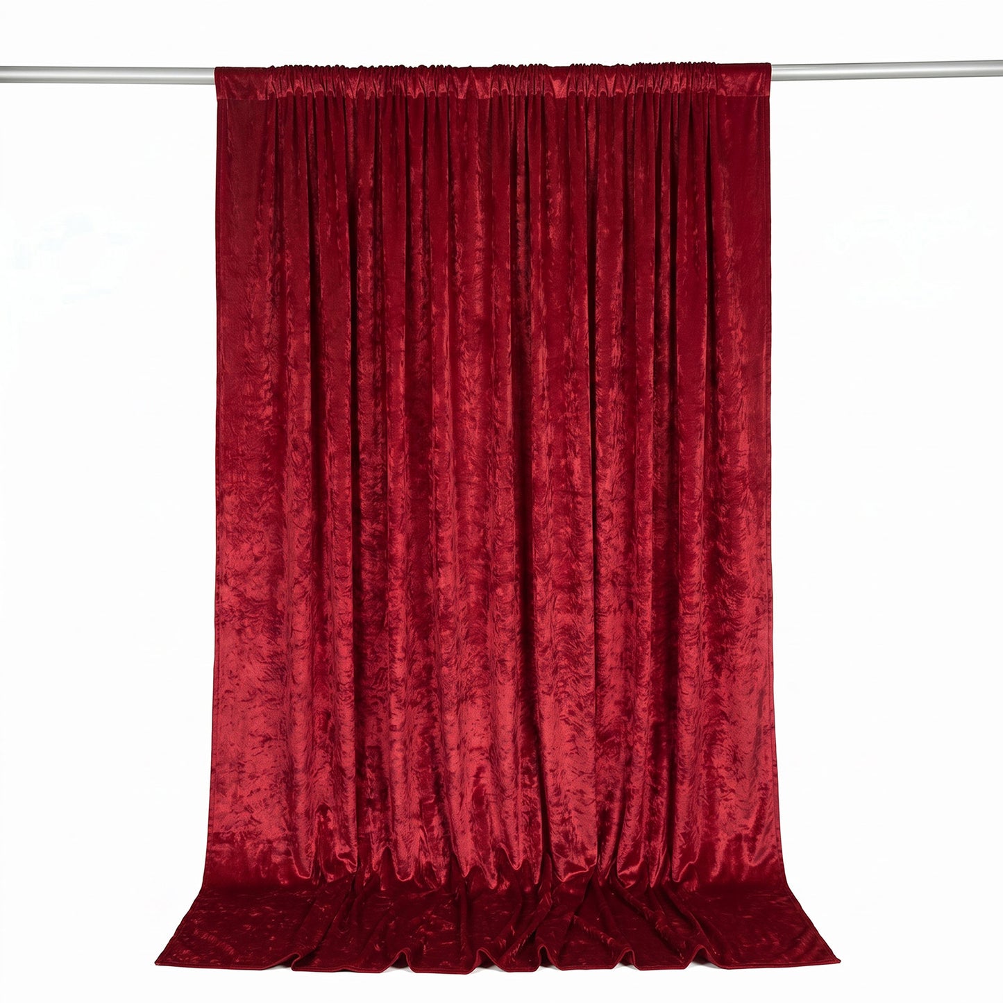 10ft x 10ft Premium Crushed Velvet Backdrop Curtain Red – Photo Booth Backdrop & Event Drape Panel w