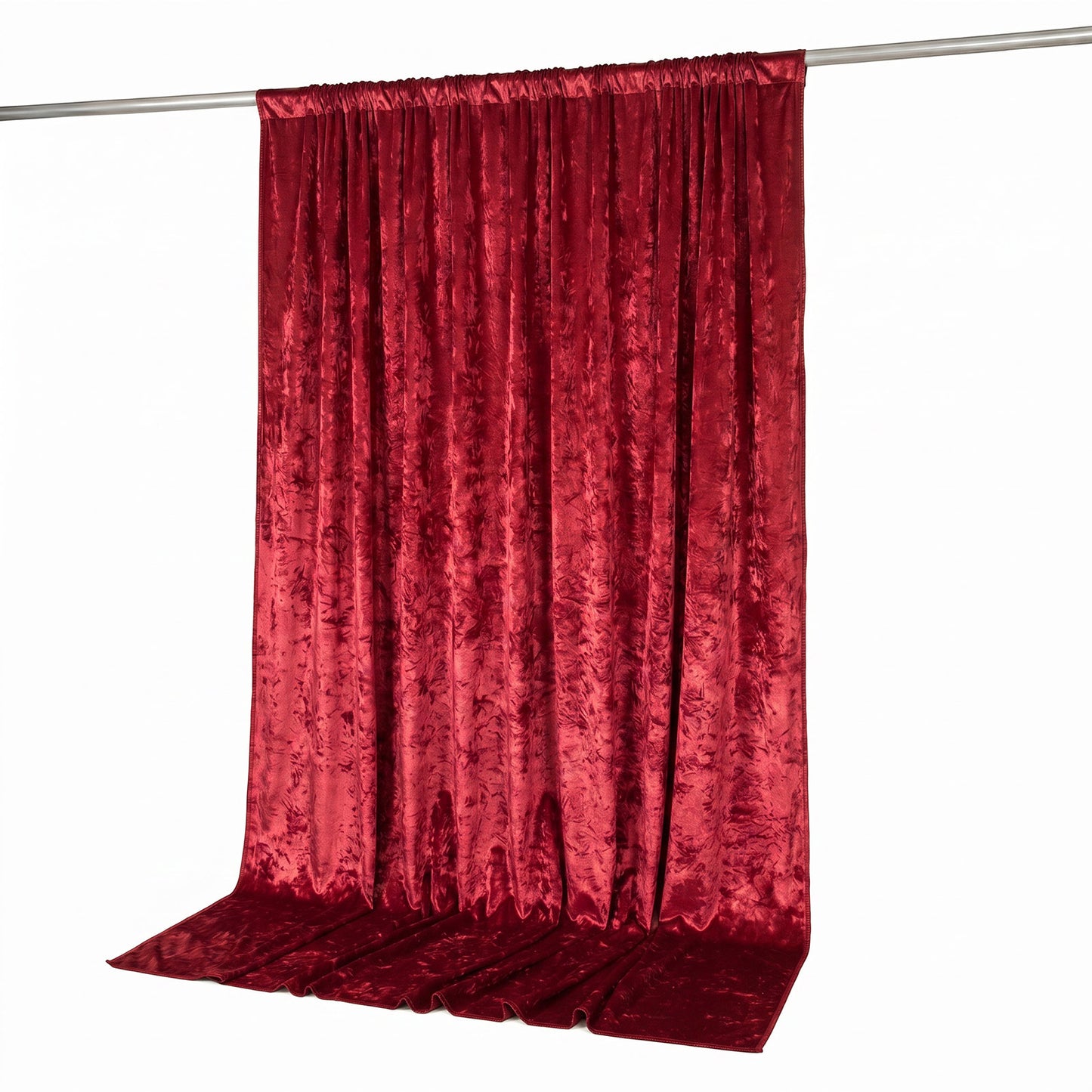10ft x 10ft Premium Crushed Velvet Backdrop Curtain Red – Photo Booth Backdrop & Event Drape Panel w
