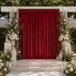 10ft x 10ft Premium Crushed Velvet Backdrop Curtain Red – Photo Booth Backdrop & Event Drape Panel w
