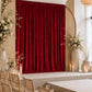 10ft x 10ft Premium Crushed Velvet Backdrop Curtain Red – Photo Booth Backdrop & Event Drape Panel w