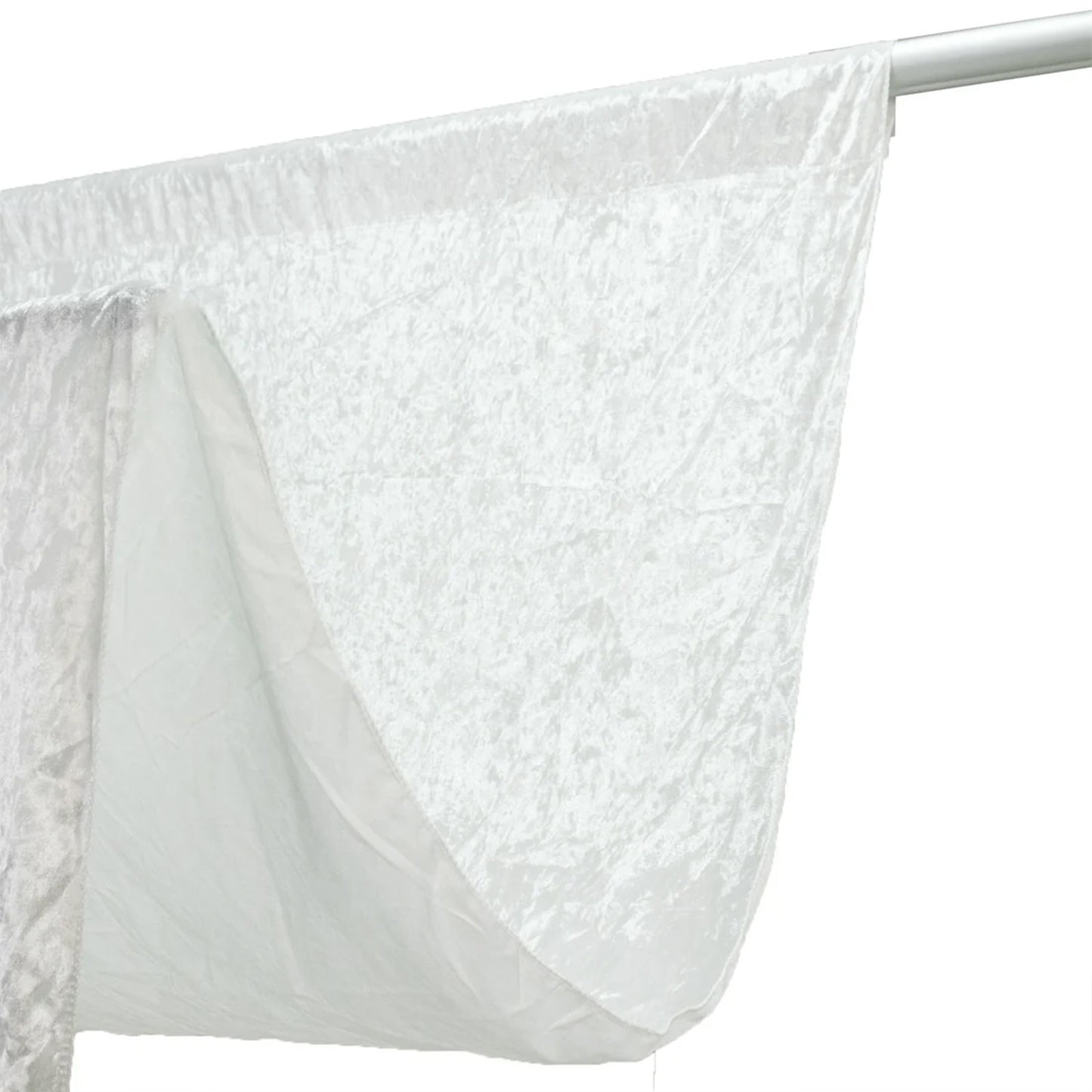10ft x 10ft Premium Crushed Velvet Backdrop Curtain White – Photo Booth Backdrop & Event Drape Panel