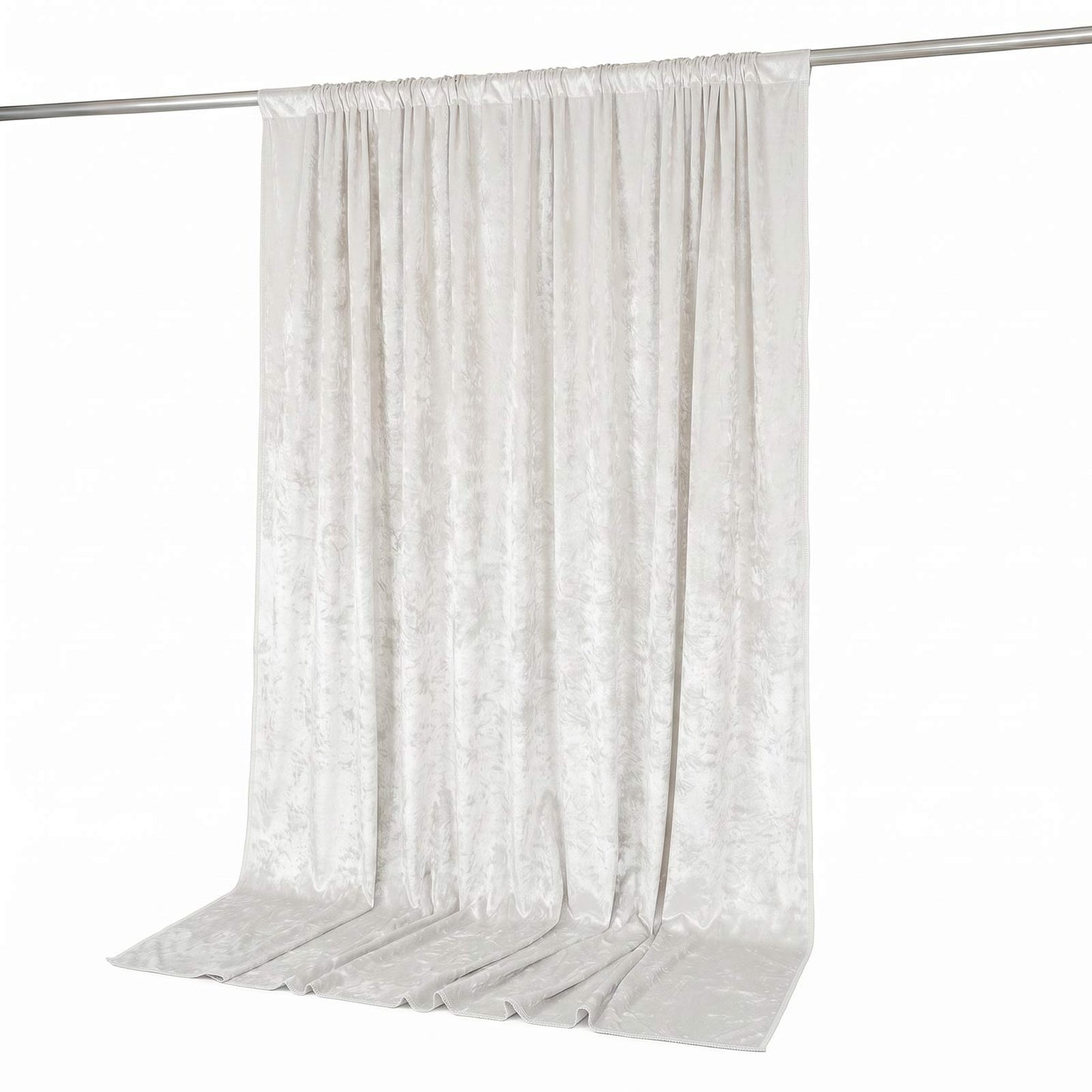 10ft x 10ft Premium Crushed Velvet Backdrop Curtain White – Photo Booth Backdrop & Event Drape Panel